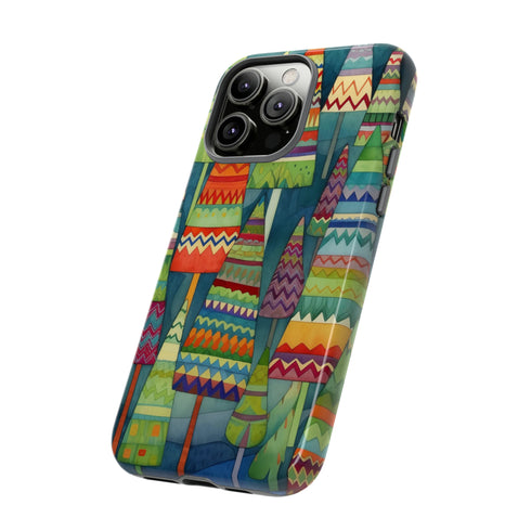 Knitted Christmas Trees - Impact Resistant Phone Case